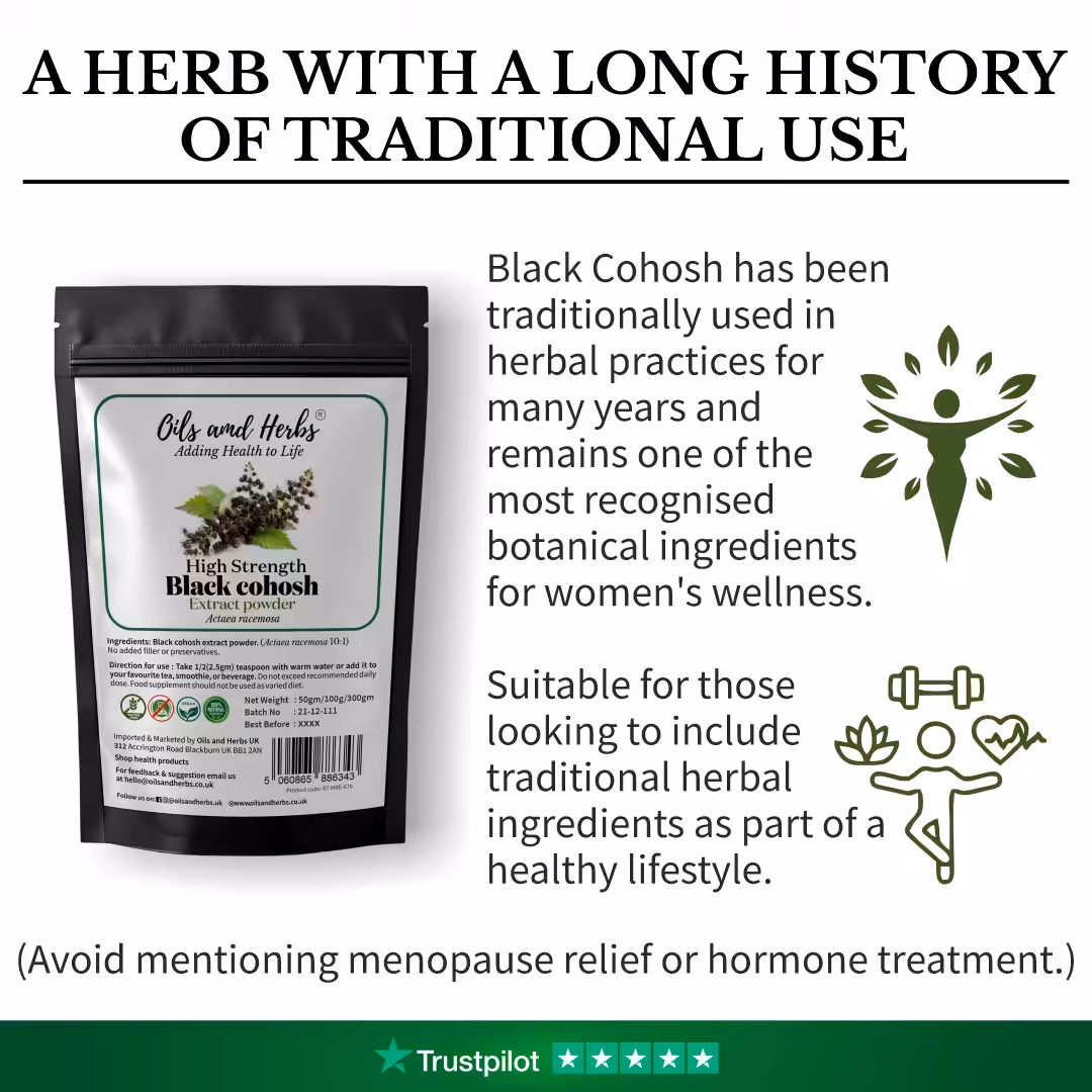 High Strength Black Cohosh Extract Powder 10:1 - Natural and Pure