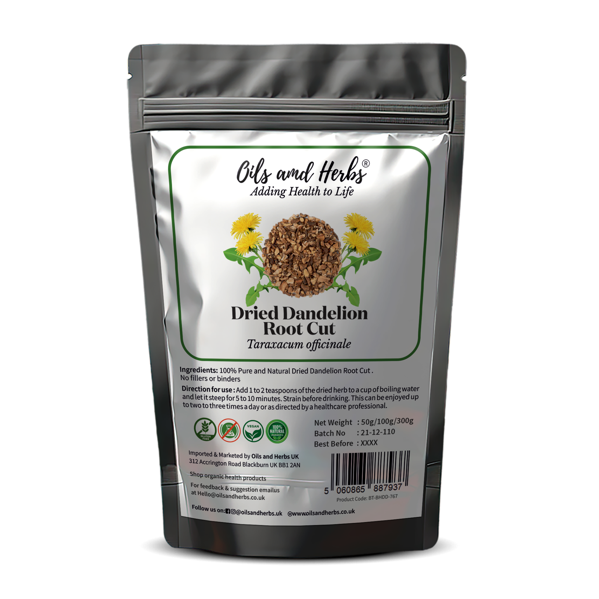 Dandelion Root Cut Dried – EU Grown -100% Natural and Pure