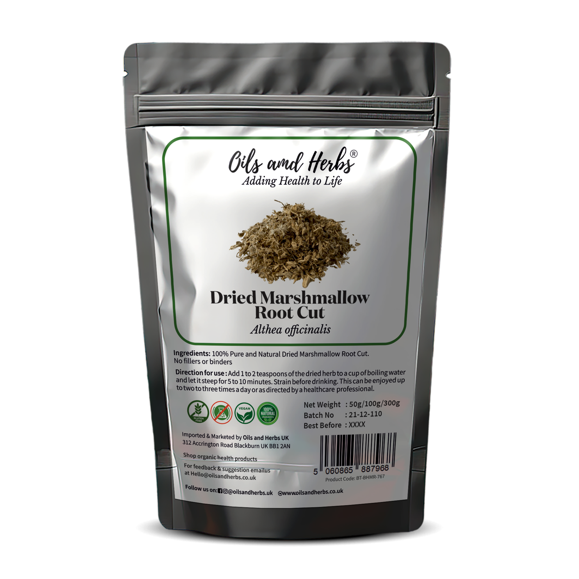 Dried Marshmallow Root Cut (Althaea Officinalis Root)