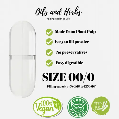 Empty Vegan Capsules – Size 00/0