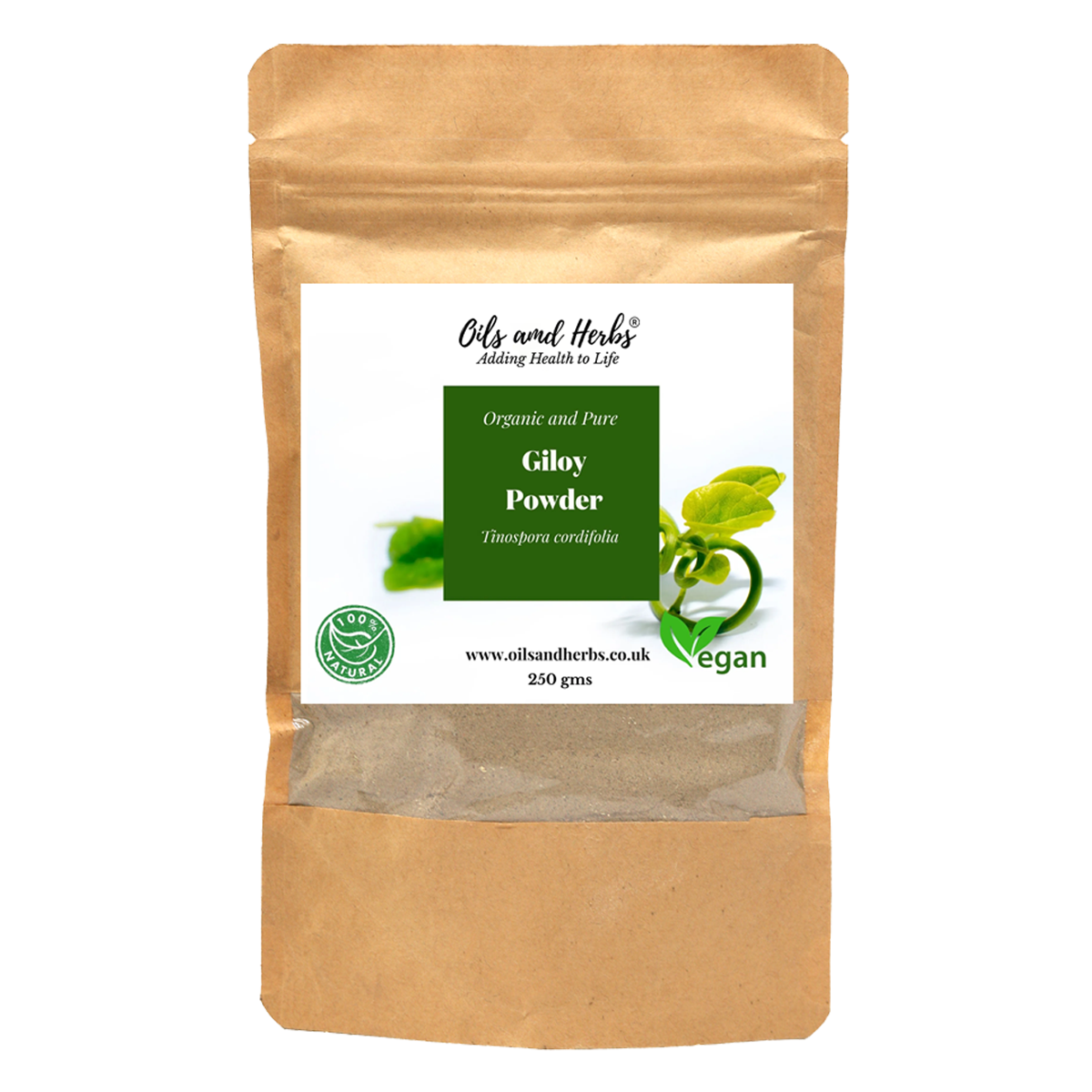 Clean Giloy Powder - Tinospora cordifolia -100% Pure and Natural