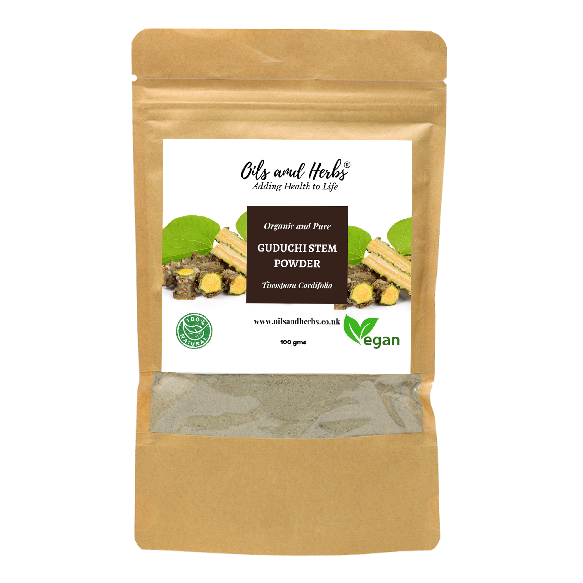 Organic Guduchi Stem Powder -Tinospora Cordifolia - 100% Pure, Clean and Natural