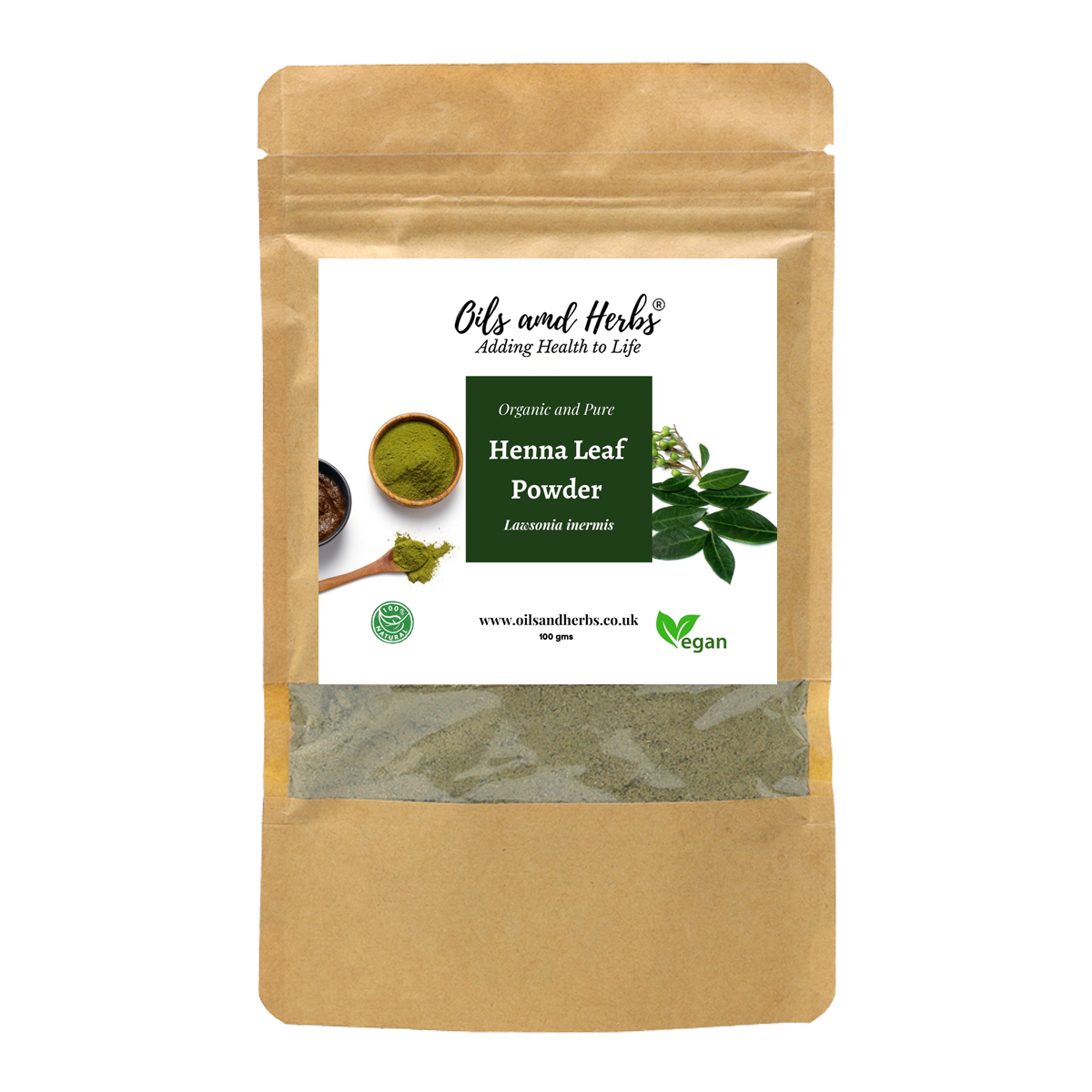 Henna Leaf Powder - Lawsonia inermis -100% Pure, Clean and Natural