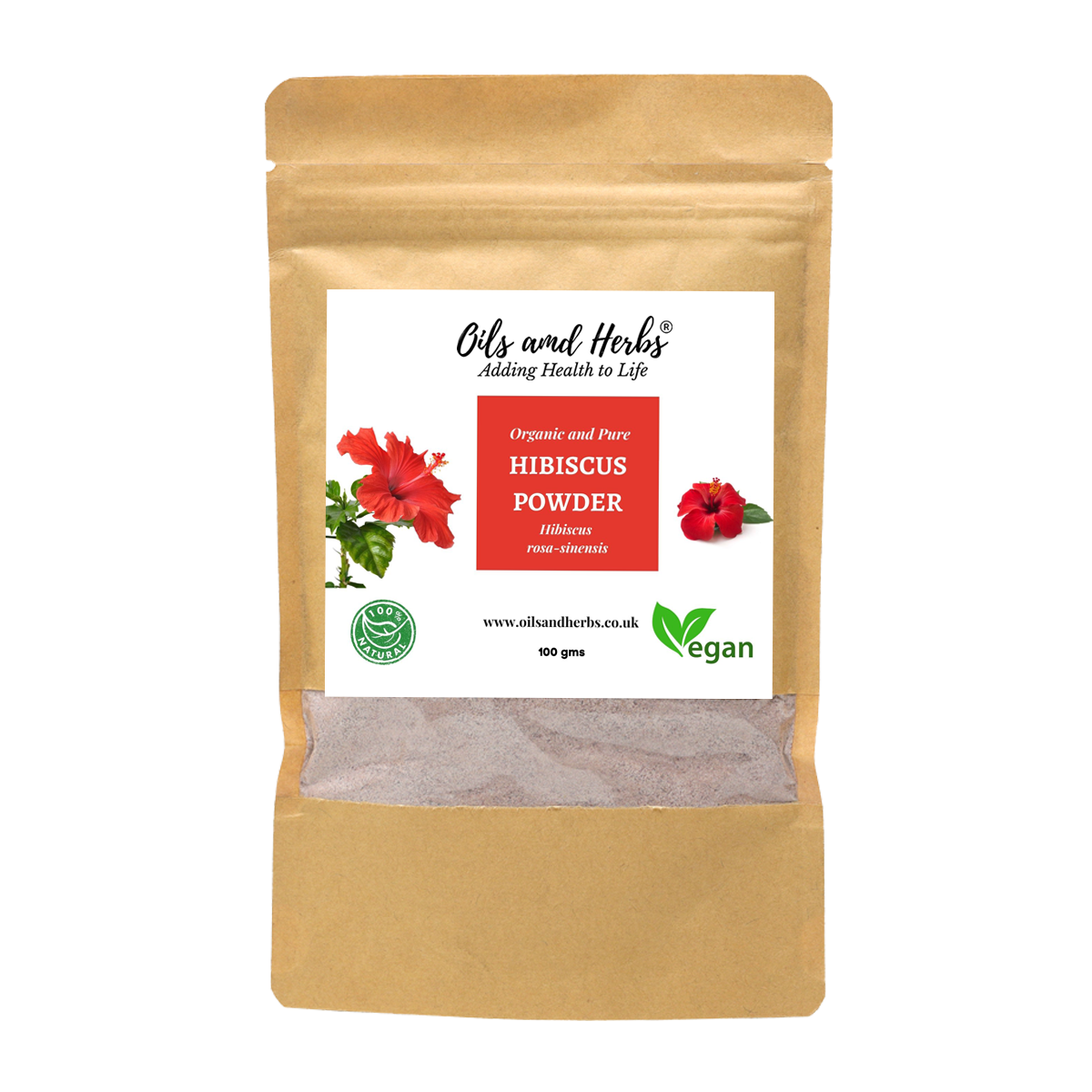 Hibiscus Powder - Hibiscus rosa-sinensis-100% Pure, Clean and Natural