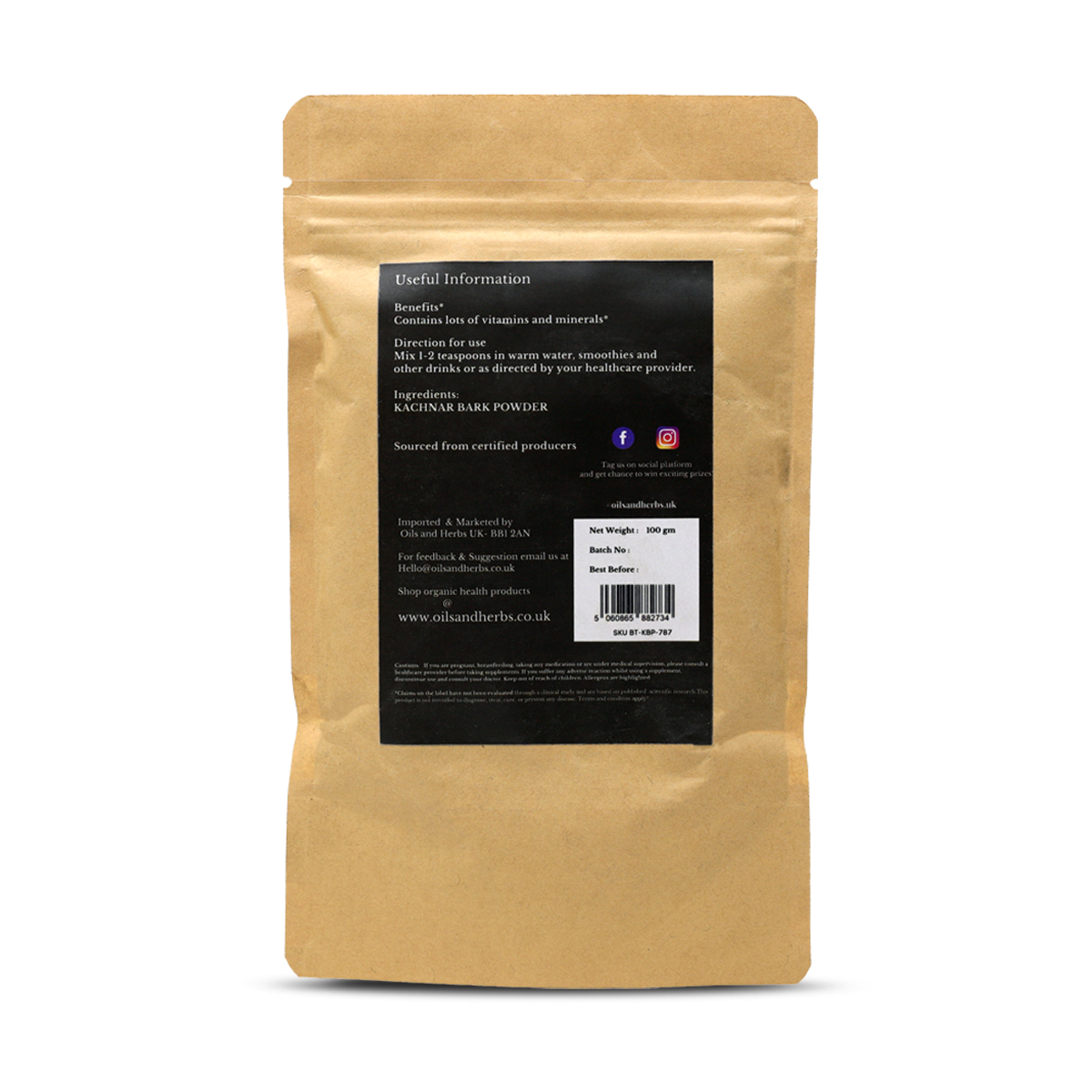 Kachnar Bark Powder - Orchid Tree - 100% Pure, Clean and Natural