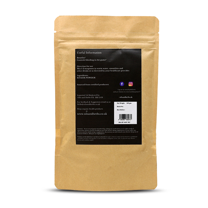 Khadir Powder- Senegalia Catechu- 100% Pure, Clean and Natural