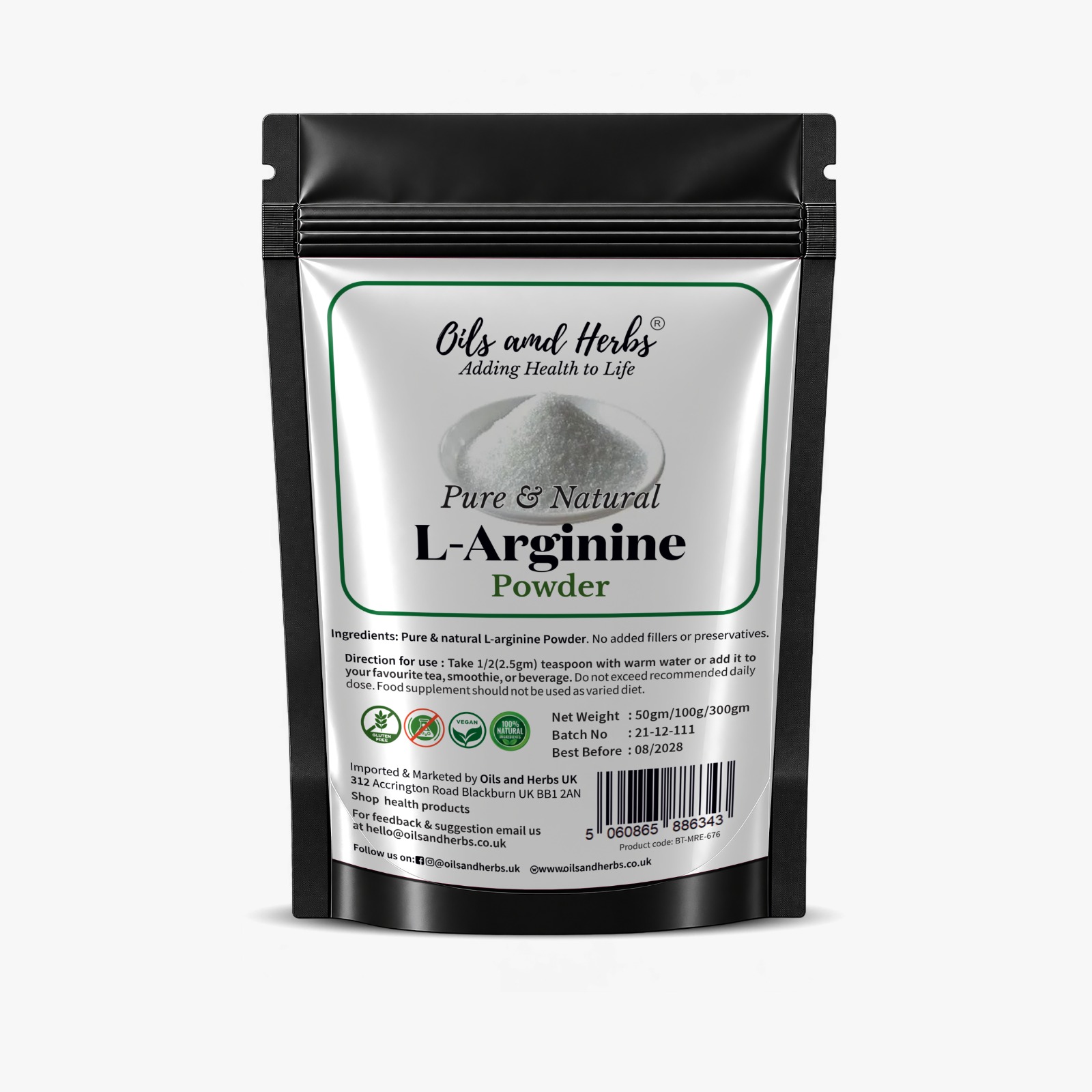 Pure and Natural L ARGININE Powder