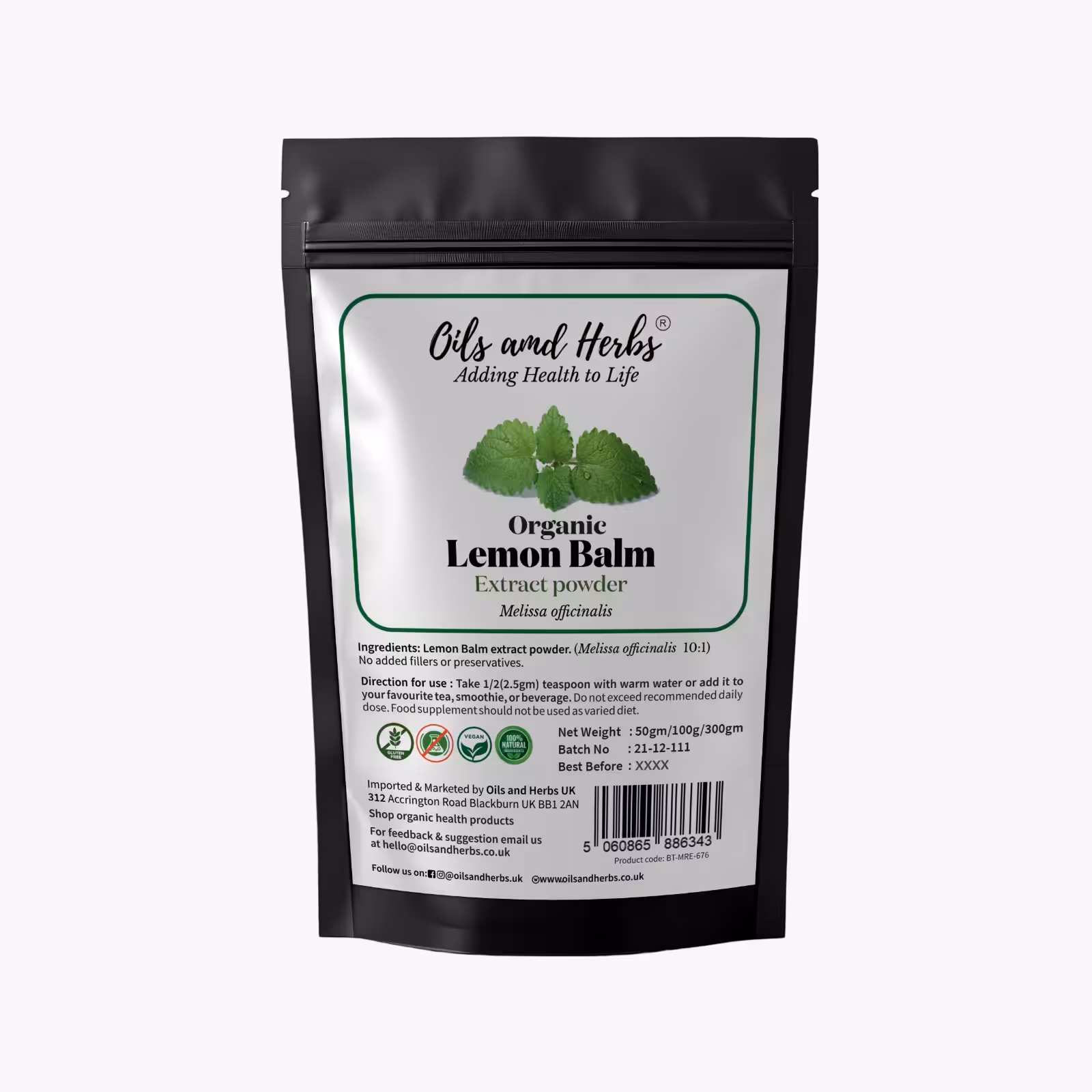 Pure Lemon Balm Extract Powder 10:1