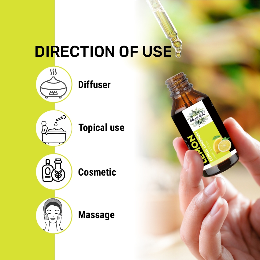 Natural Lemon Essential Oil 100% Pure & Therapeutic Grade