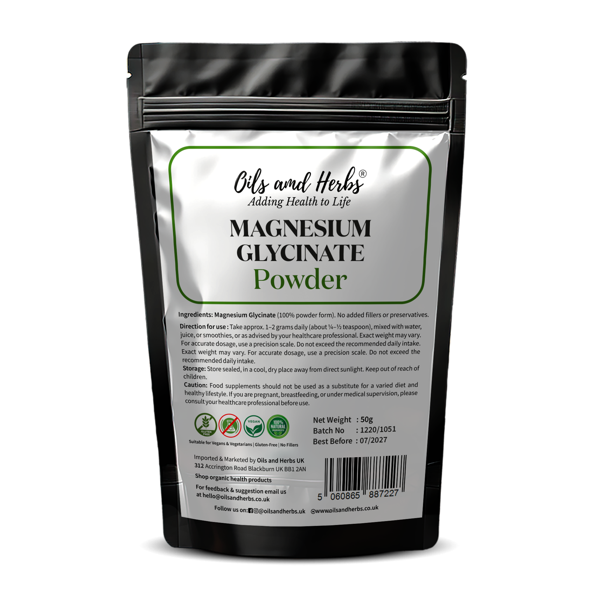 Magnesium Glycinate Powder – Pure, High Absorption Formula