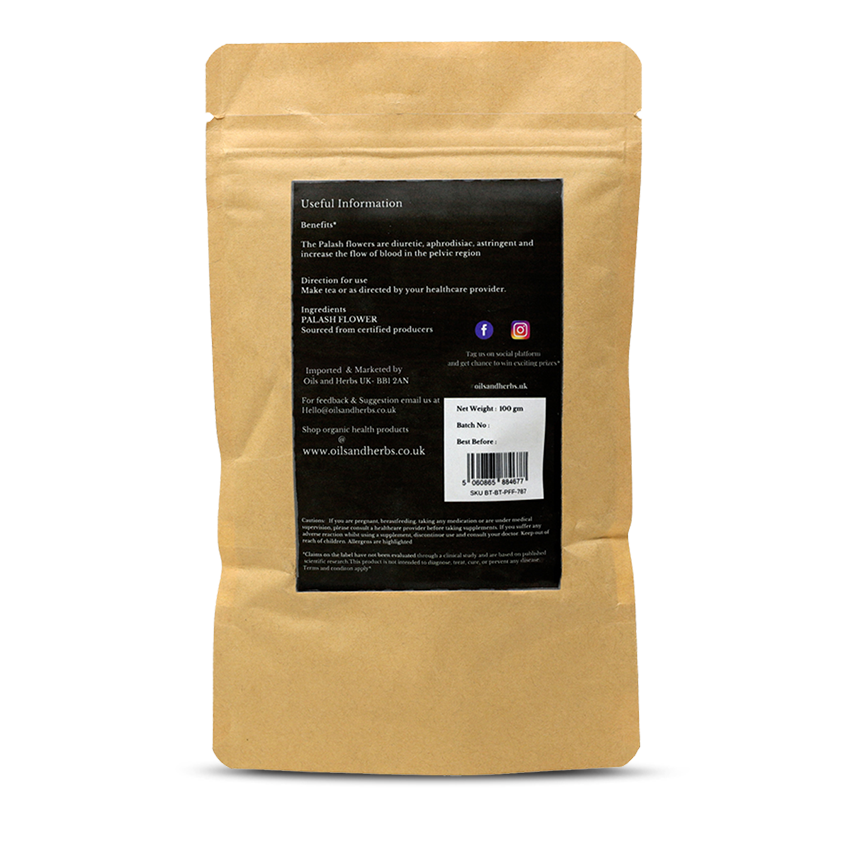 Palash Flower Powder- Butea Monosperma -100% Pure, Clean and Natural