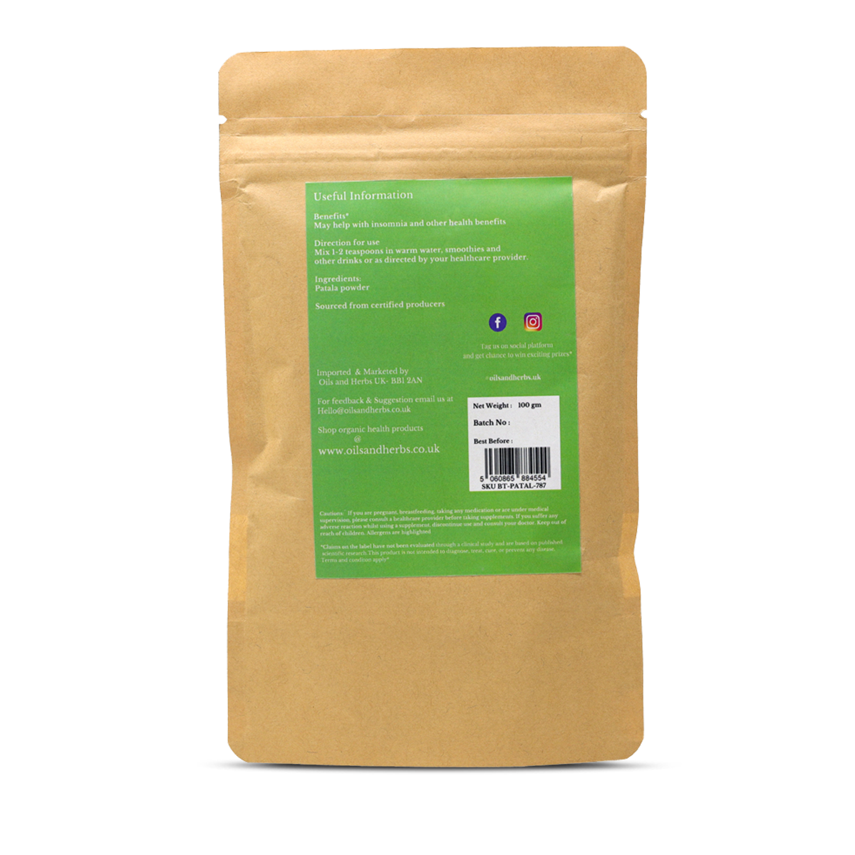 Patala Powder - Stereospermum Suaveolens-100% Pure, Clean and Natural