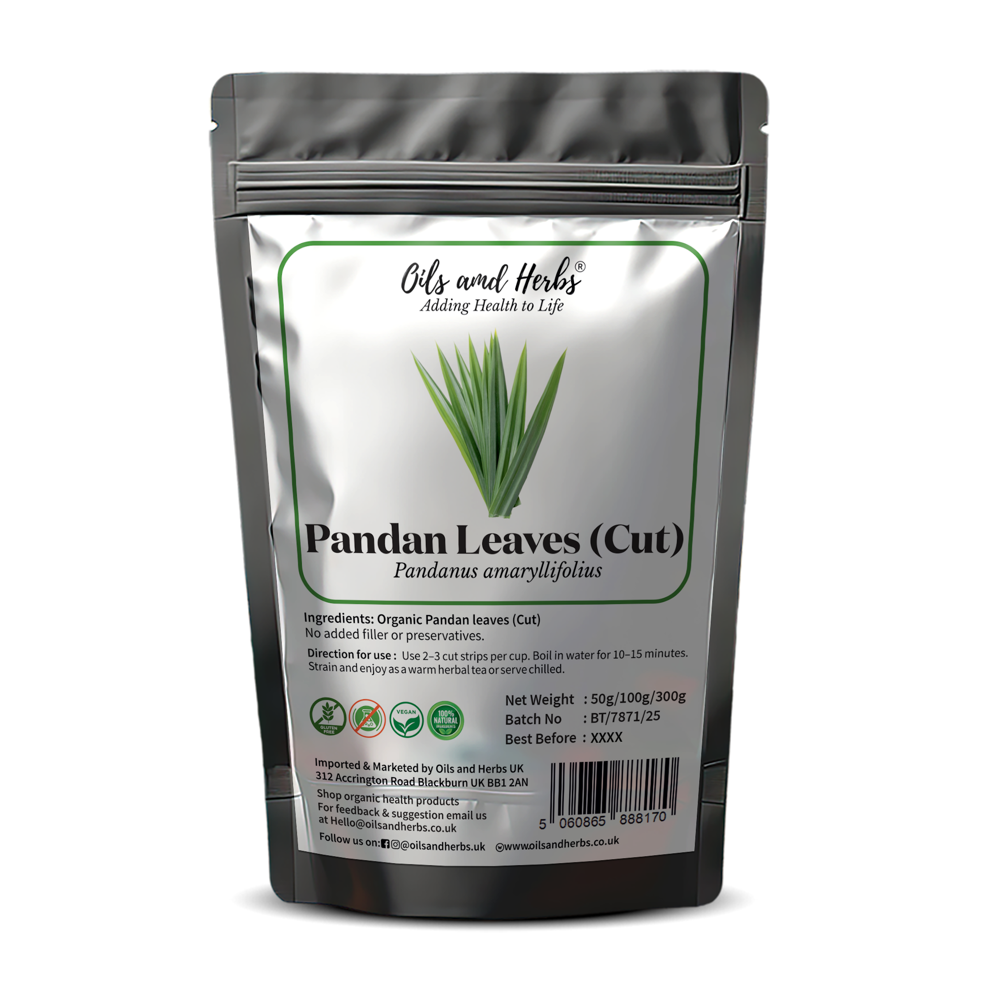 Dried Pandan Leaves (Cut) – 100% Natural & Aromatic
