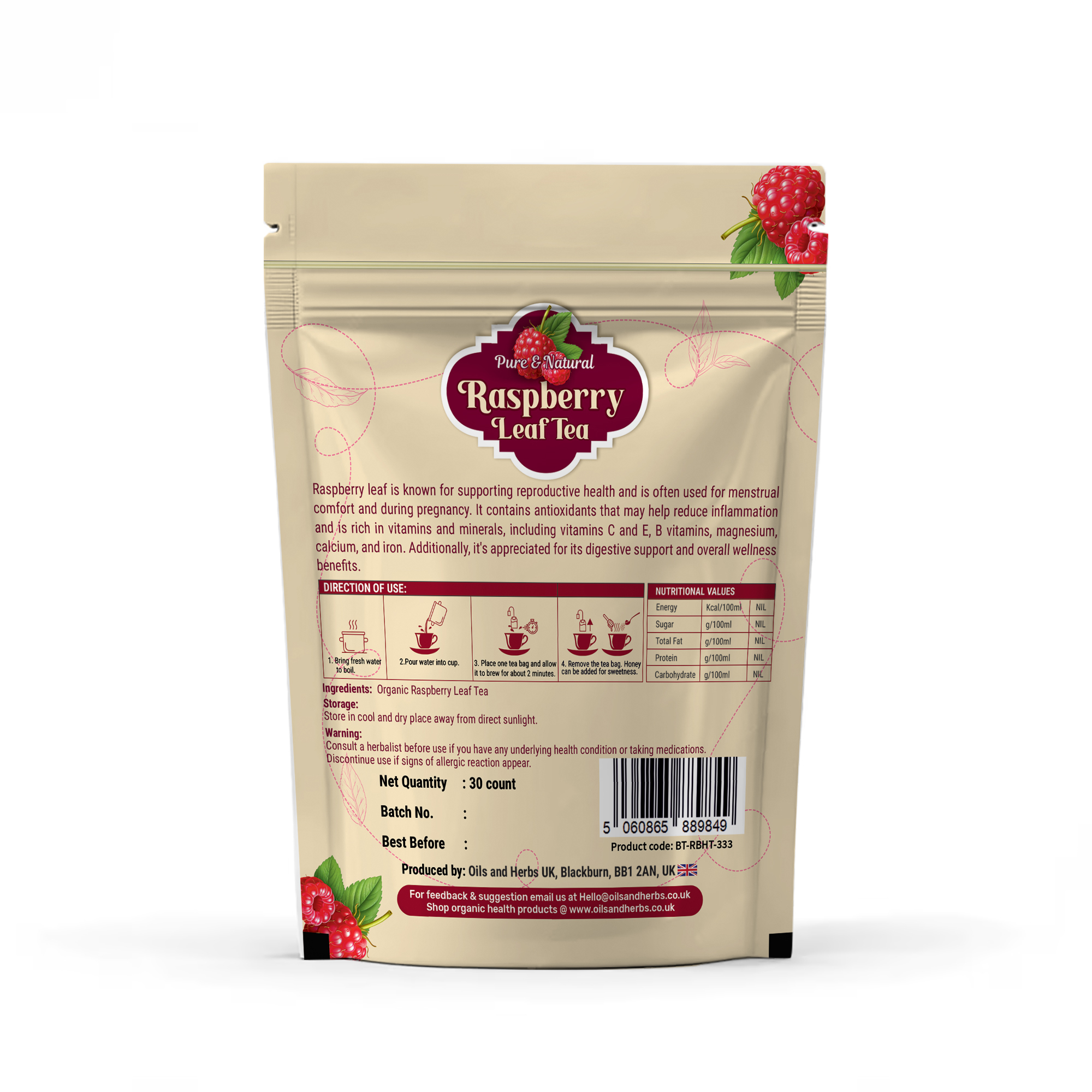 Natural Raspberry Leaf Tea