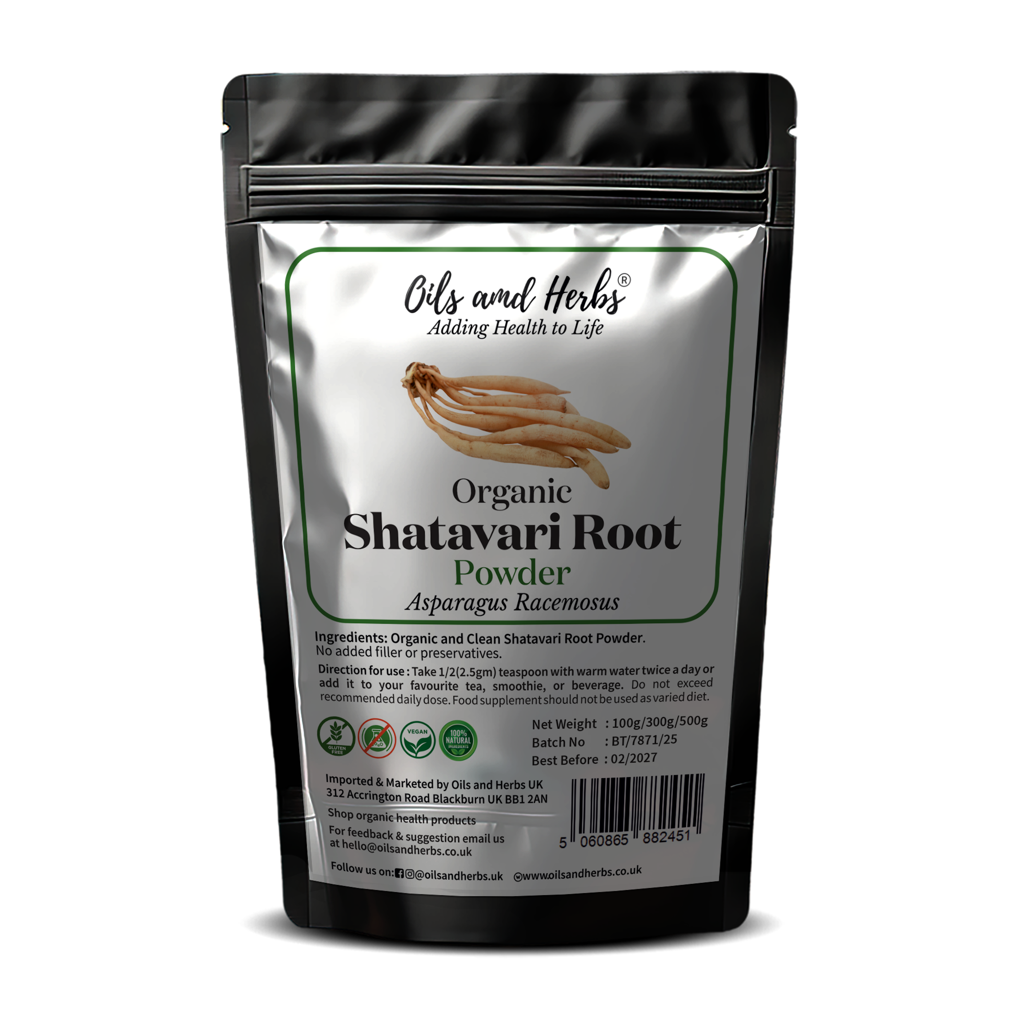 Organic Shatavari Root Powder (Asparagus Racemosus) – 100% Pure, Natural & Clean