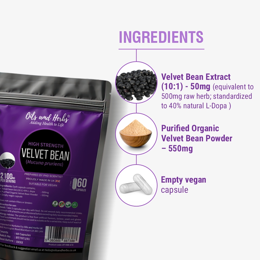 High Strength Velvet Bean Capsules - 2100mg ( 40%)