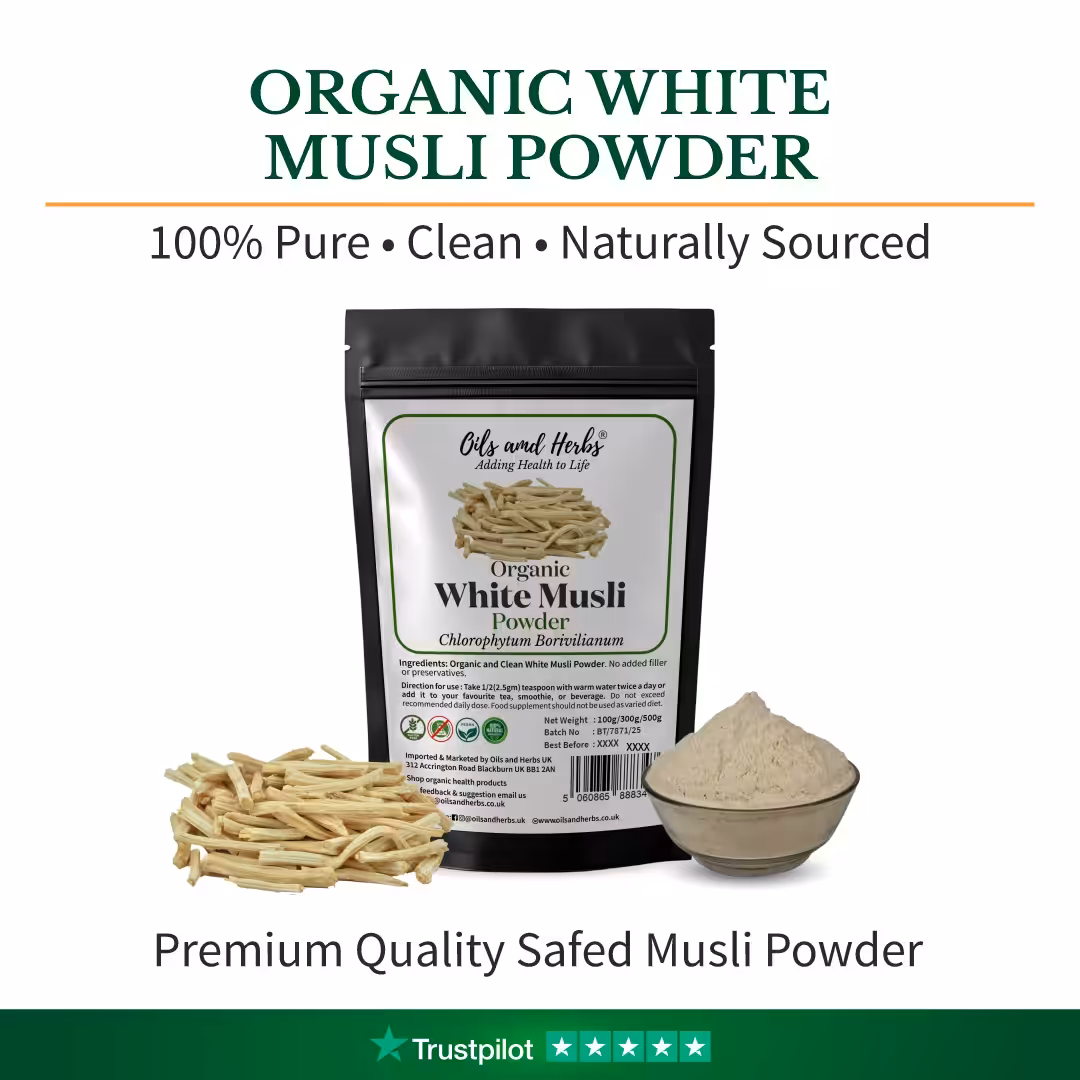 Natural Indian Safed / White Musli Powder – 100% Pure Grounded Root