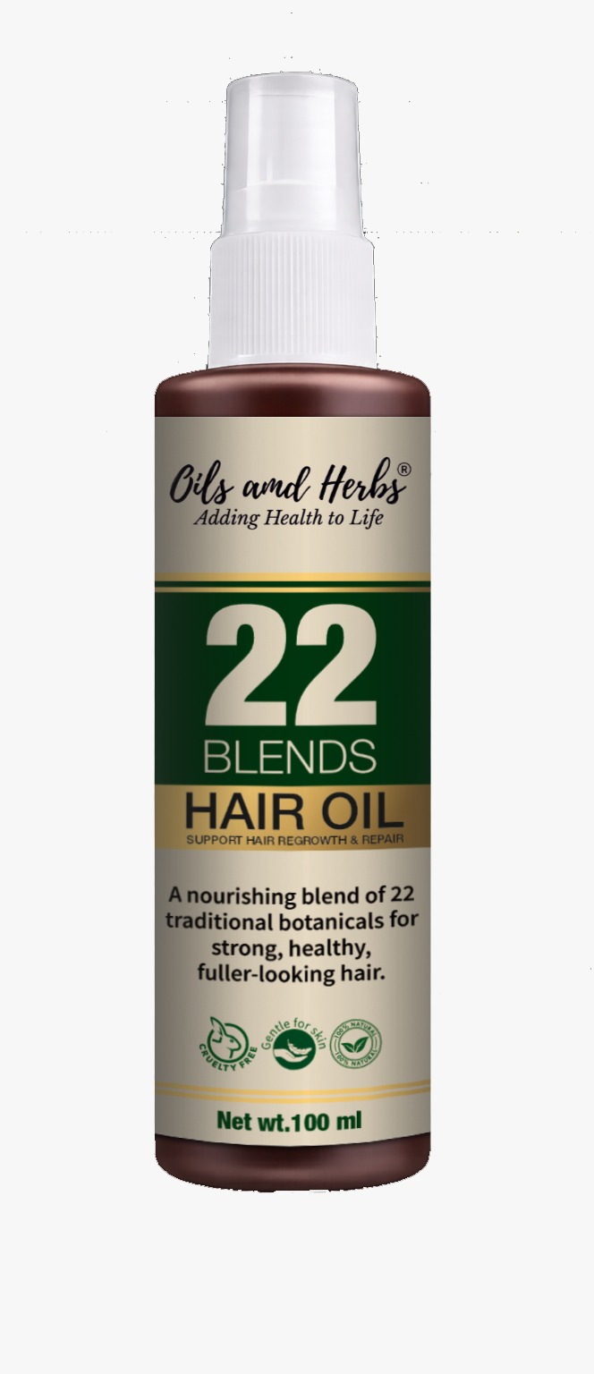 Herbal Hair Oil for Hair Growth UK | 22 Blends Natural Oil for Hair Fall, Strength & Repair (Non-Greasy)
