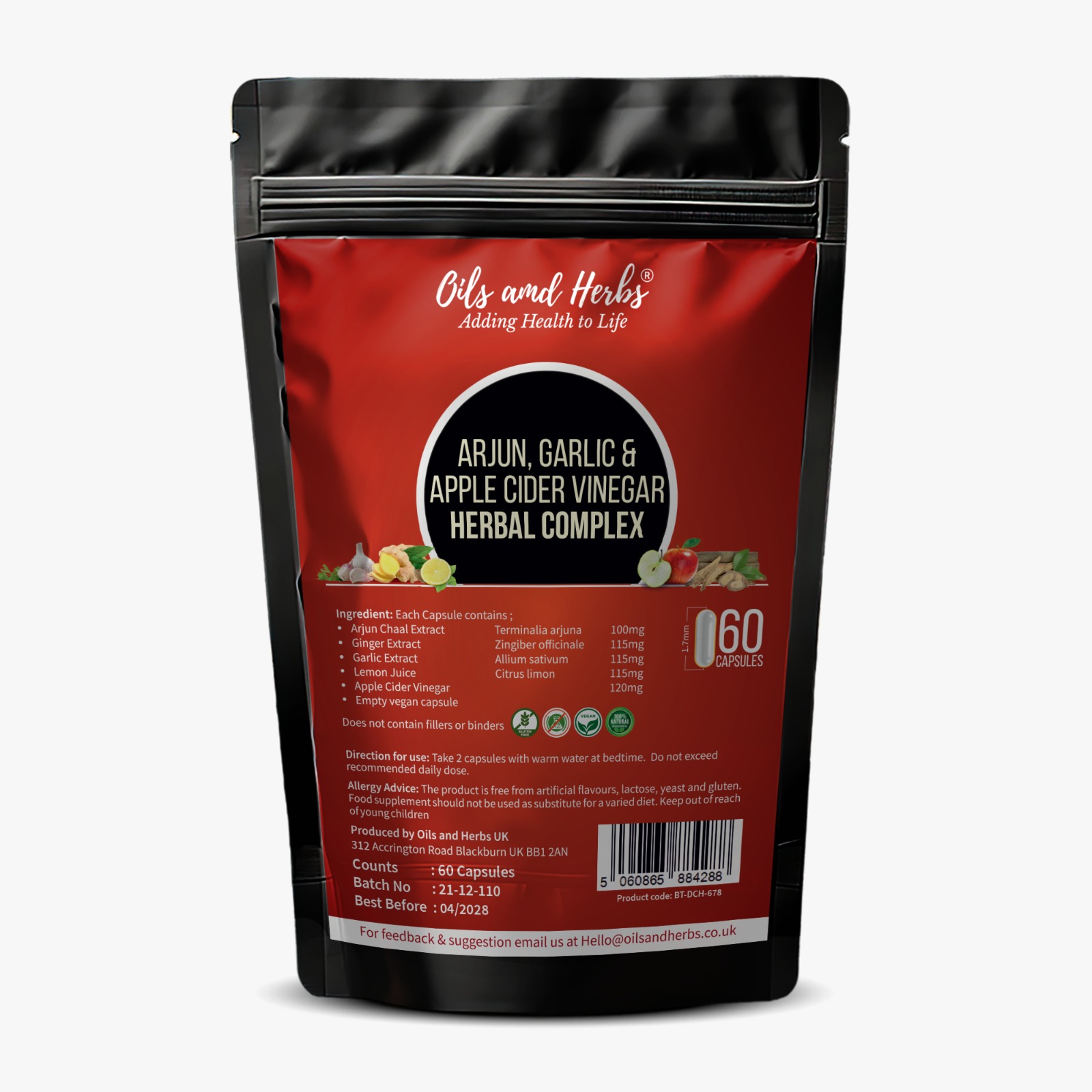 Arjun, Garlic & Apple Cider Vinegar Herbal Complex Capsules