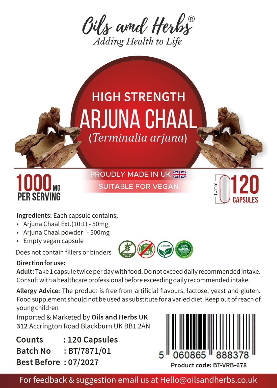 High Strength Arjuna Chaal Capsules 1000mg Terminalia arjuna