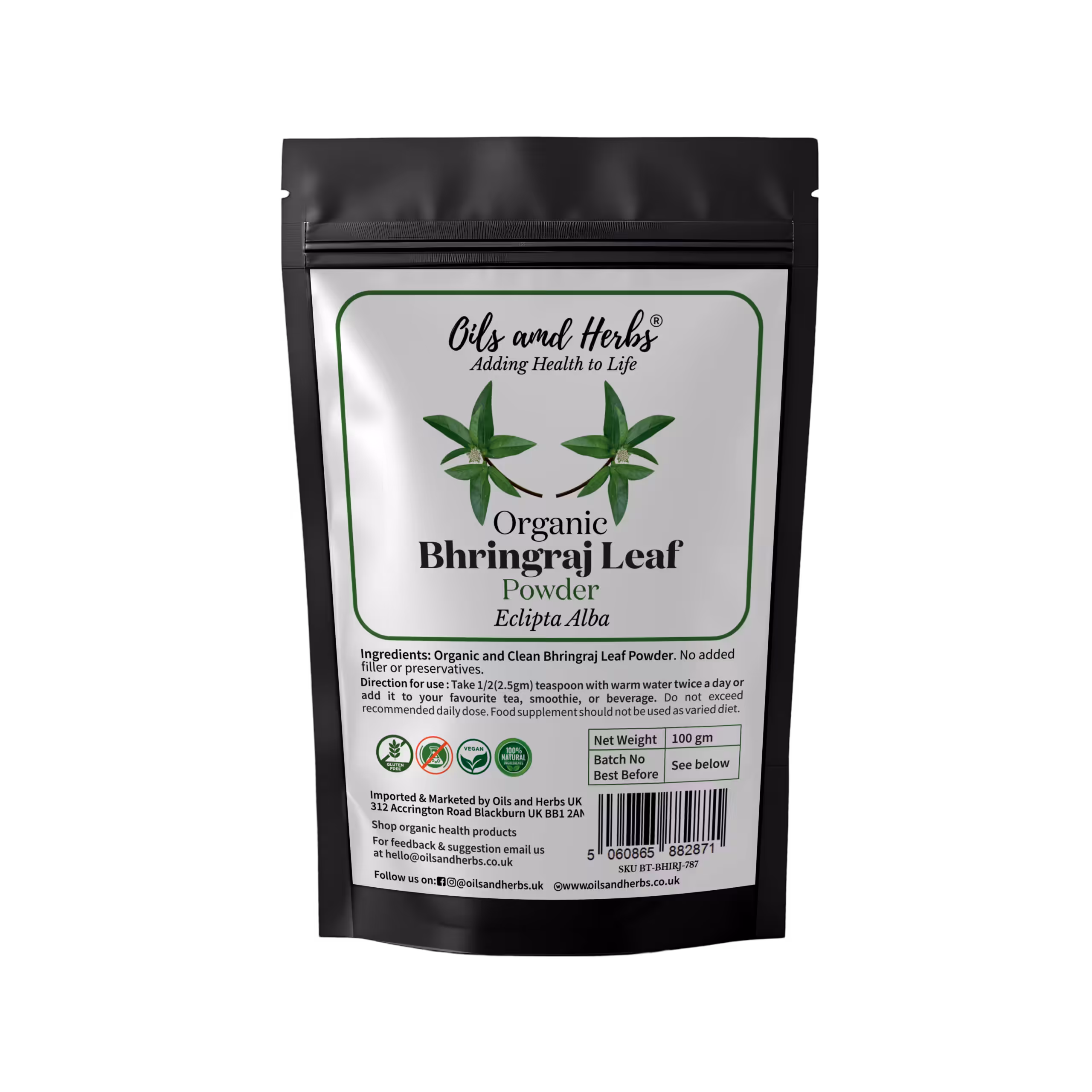 Sun Dried Bhringraj Leaf Powder - False Daisy -100% Pure, Clean and Natural