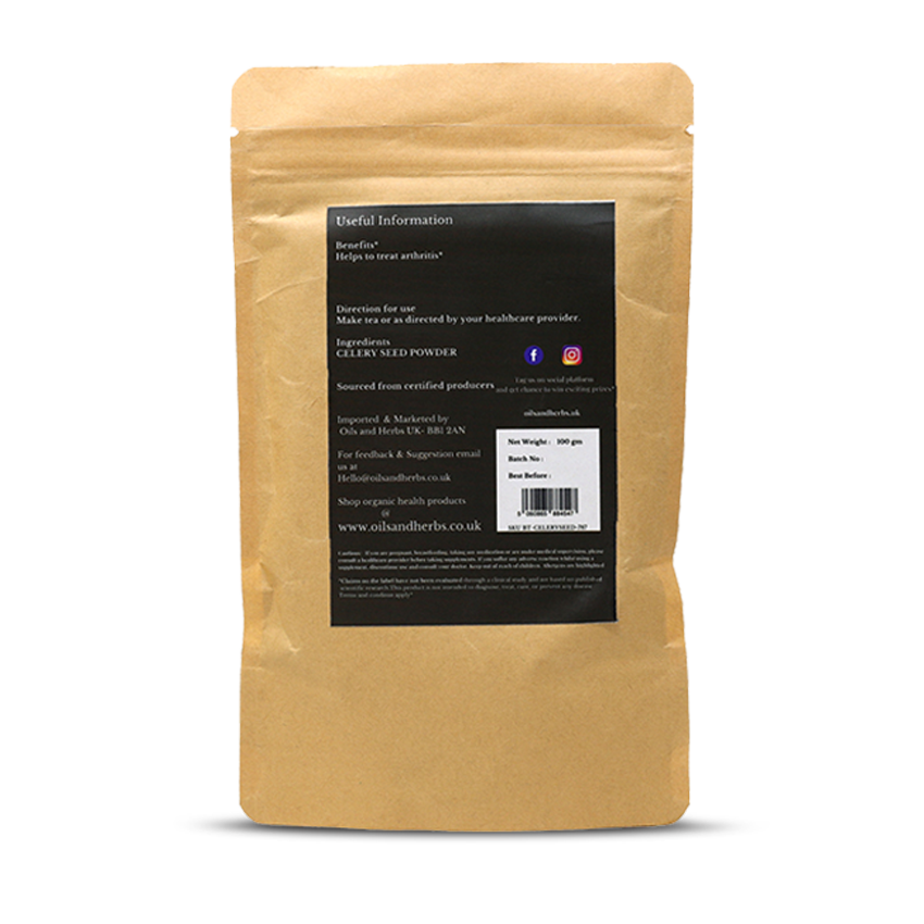 Celery Seed Powder - Apium graveolens L -100% Pure, Clean and Natural