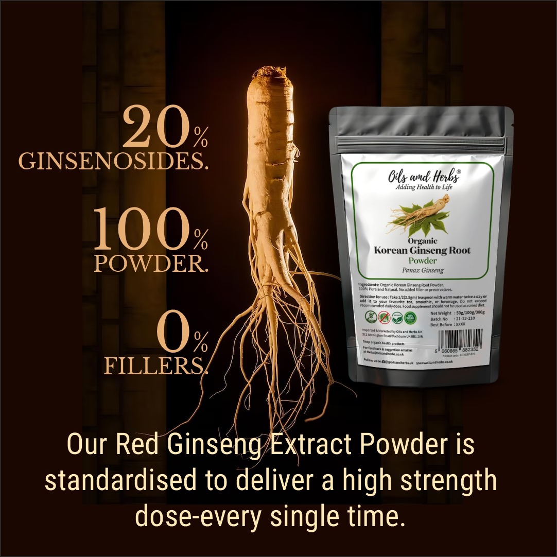 Organic Ginseng Extract Powder – 20% Ginsenosides