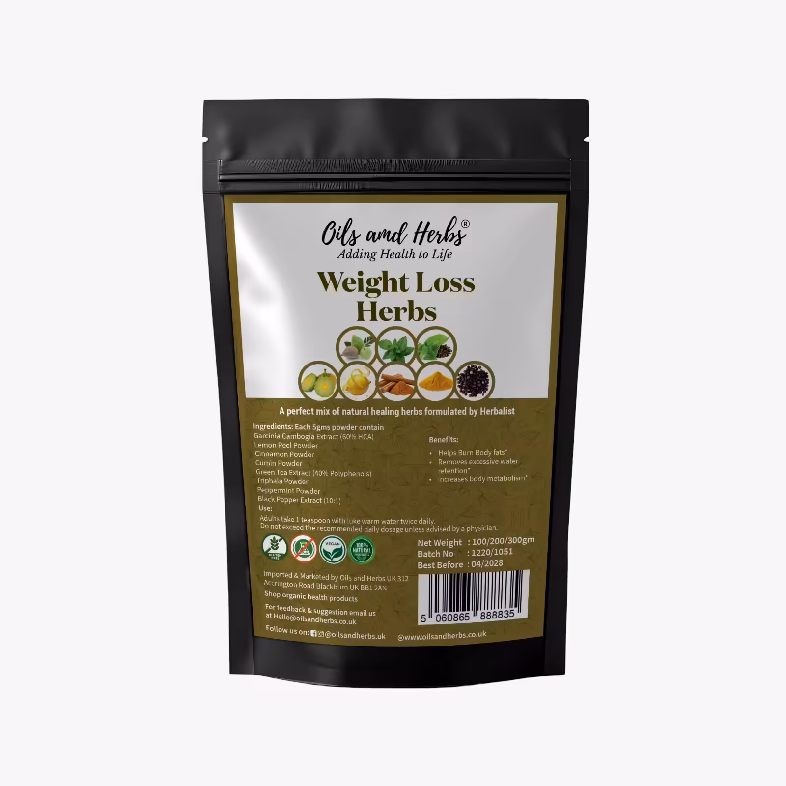 Natural Weight Loss Herbs Powder | Mix of 8 effective herbs